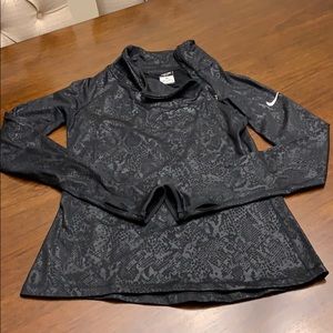 Black snakeskin Nike Pro Dri-fit half zip pullover